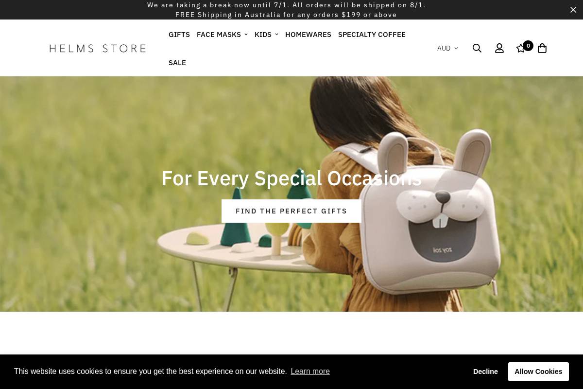 helms.store homepage screenshot