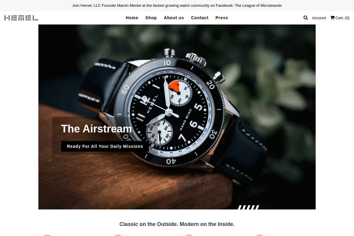 Hemel homepage screenshot