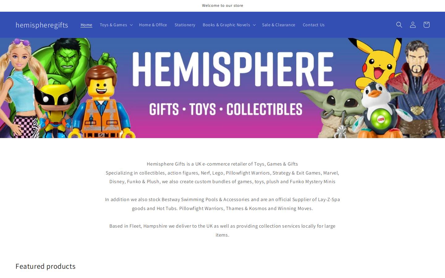 Hemispheregifts homepage screenshot