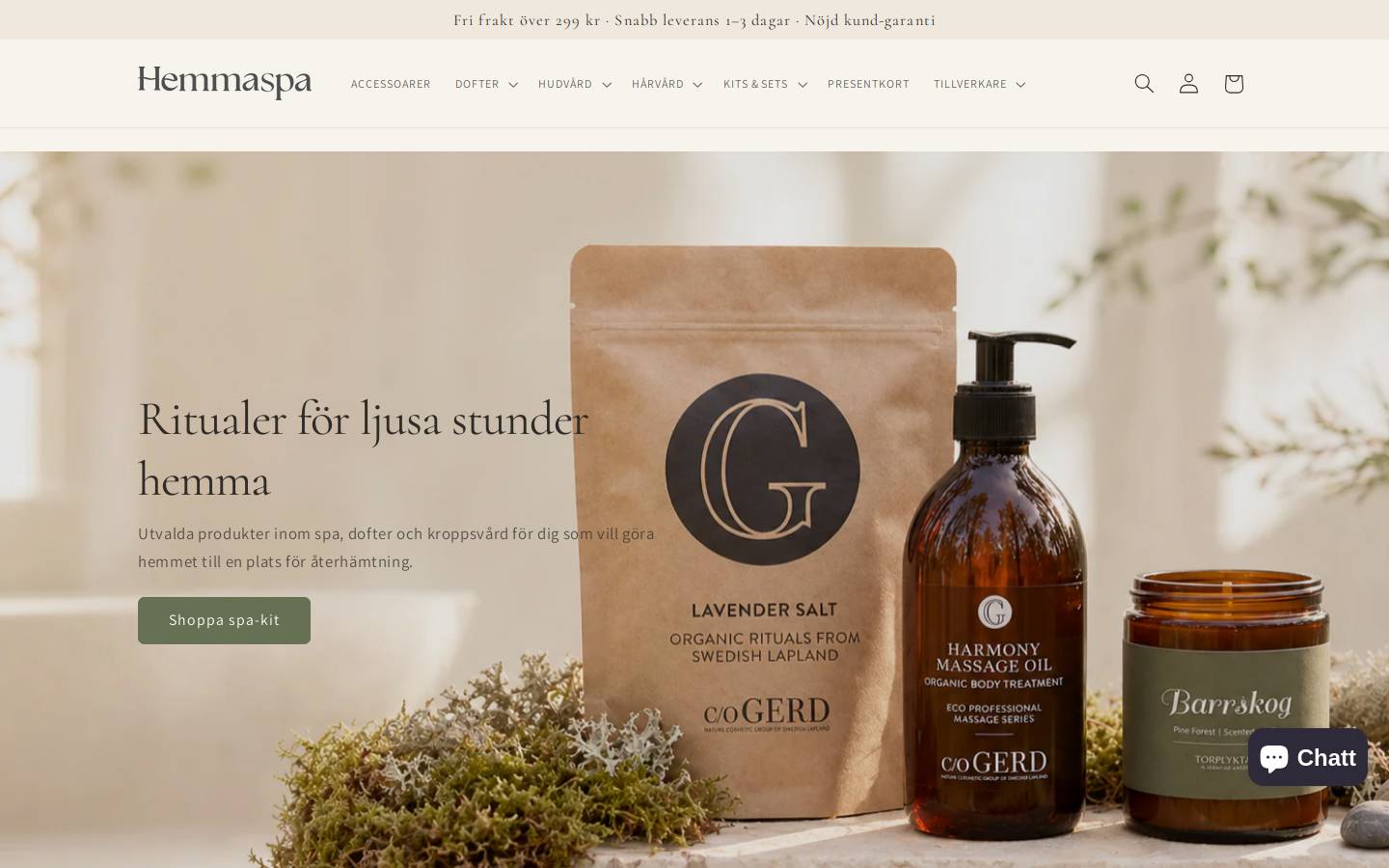 hemmaspa.se homepage screenshot