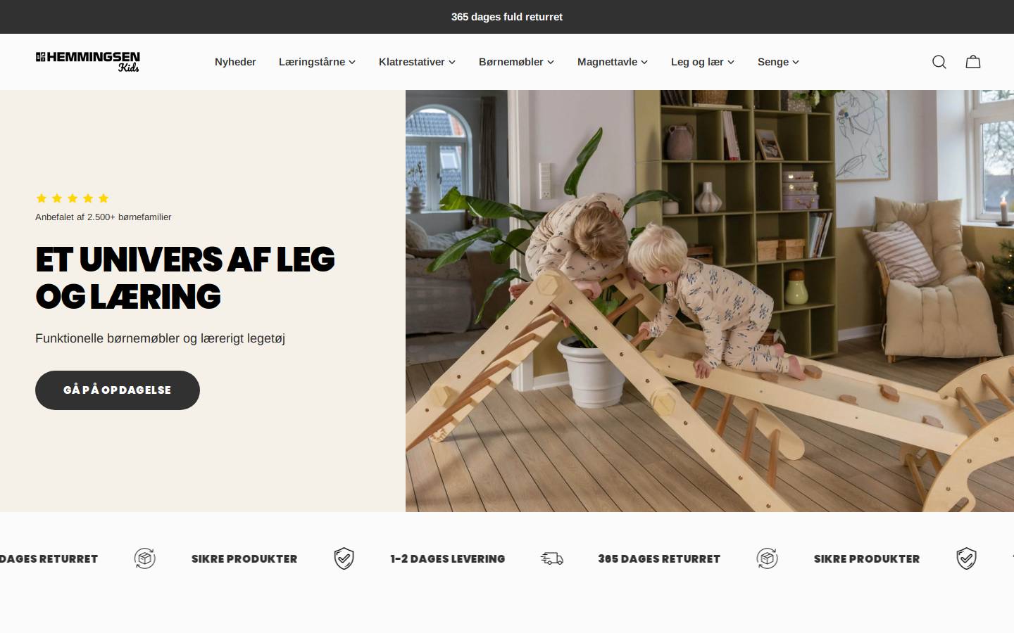 Hemmingsenkids homepage screenshot