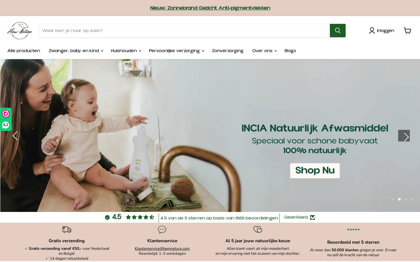 Hem-Nature homepage screenshot