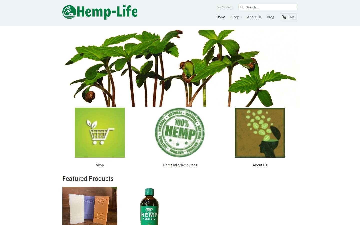 hemp-life.com.au homepage screenshot