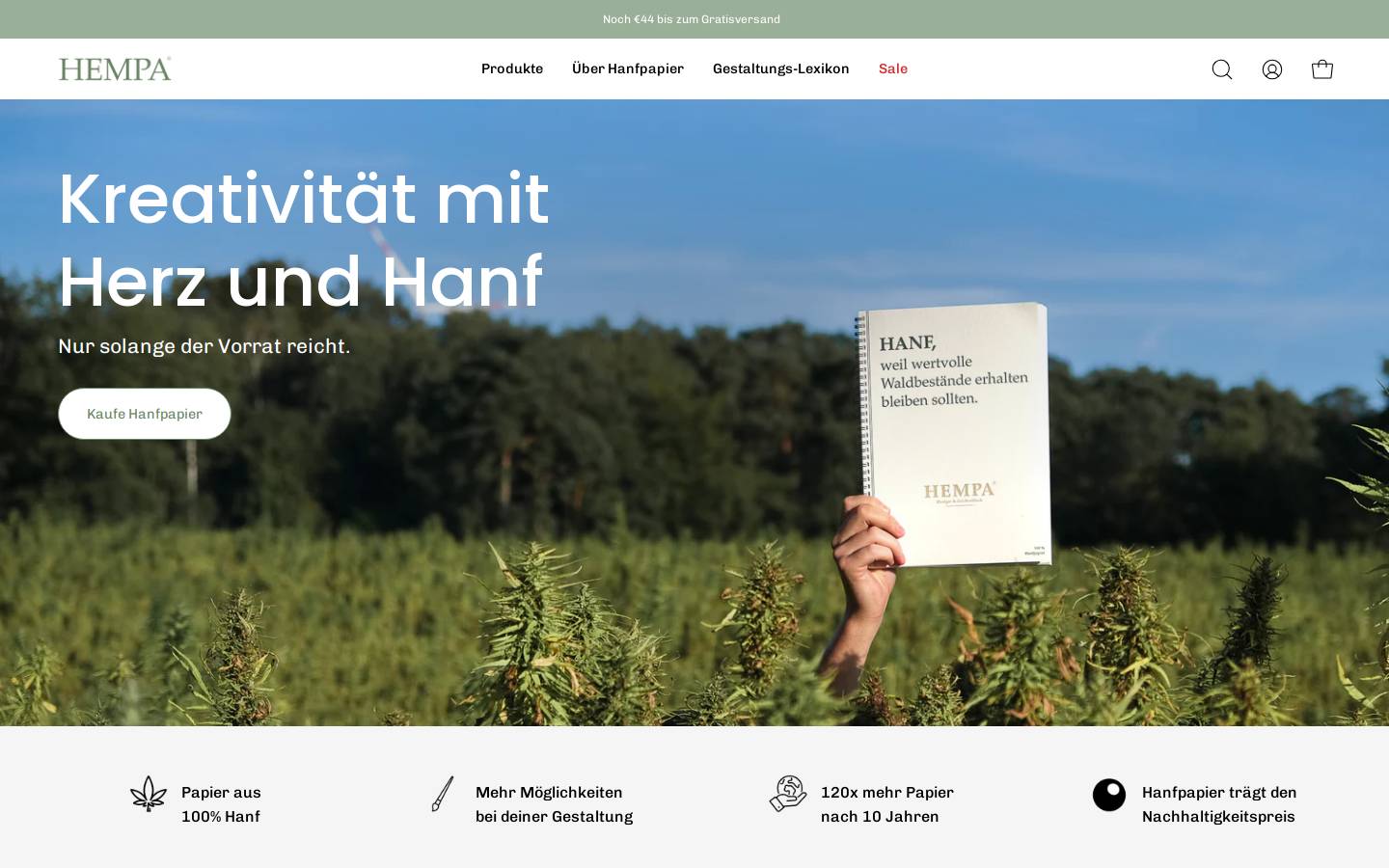 hempa.de homepage screenshot
