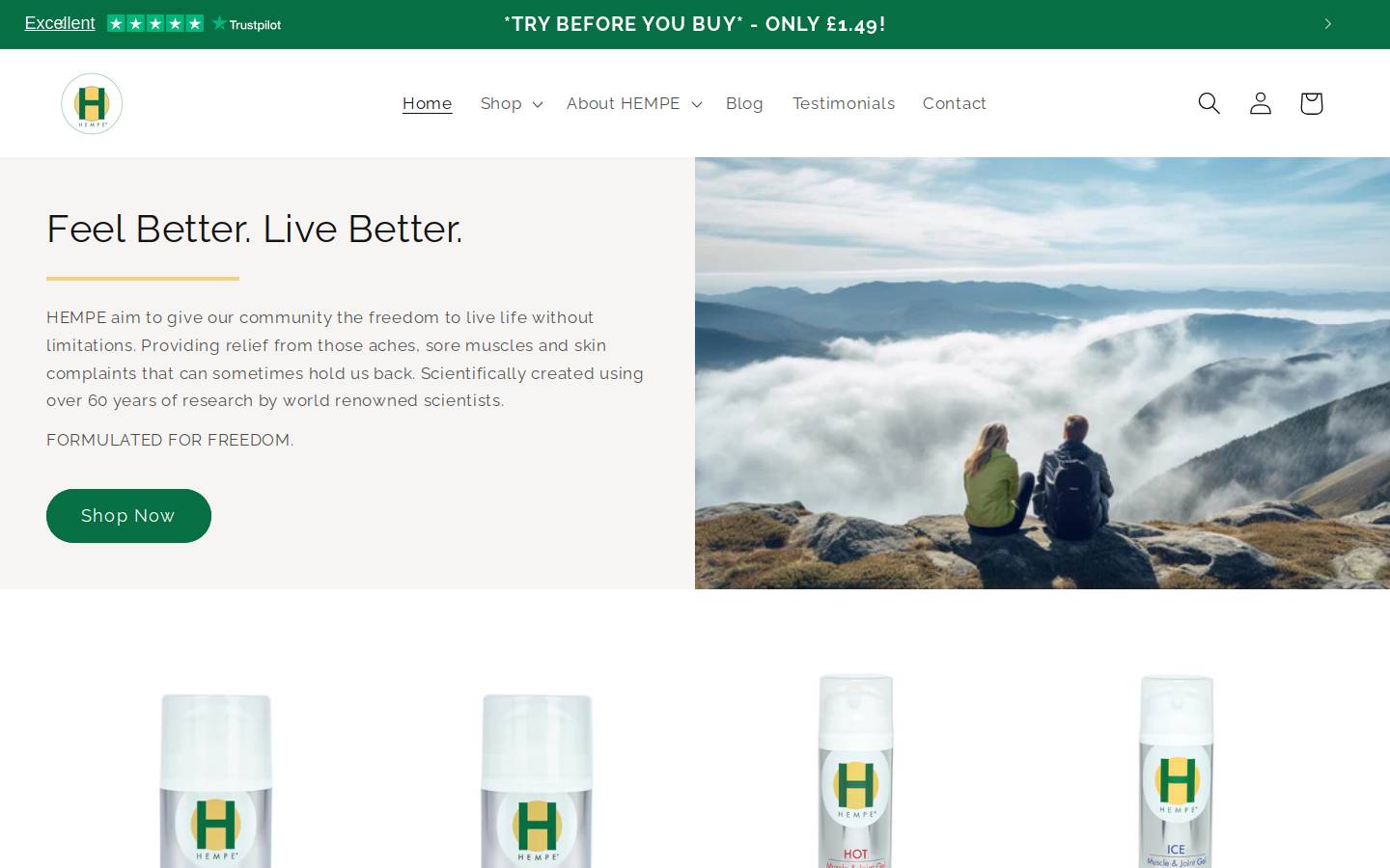 HEMPE homepage screenshot