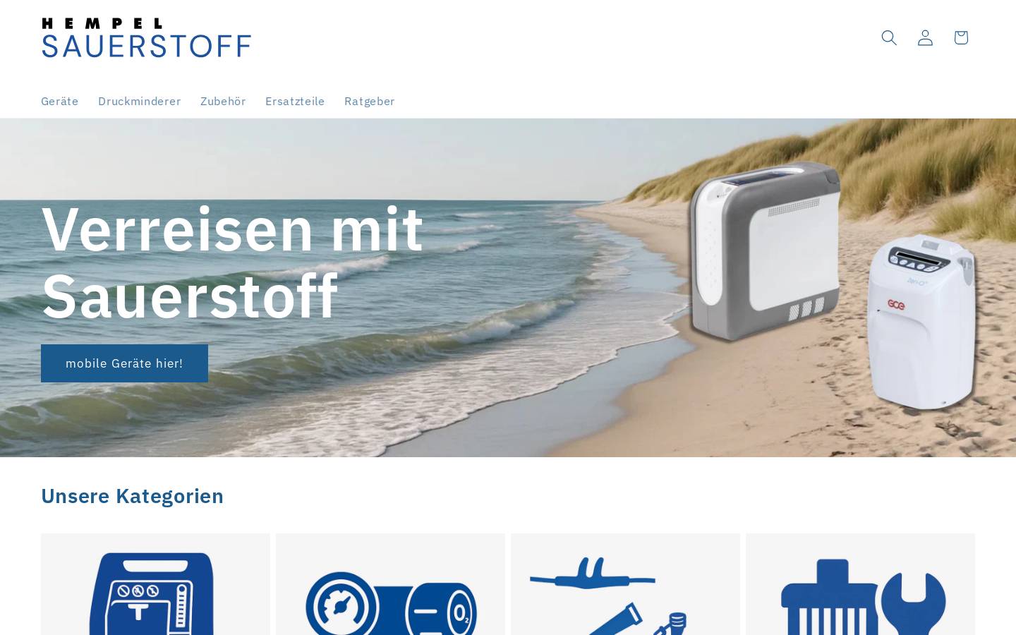 HEMPEL Sauerstoff homepage screenshot