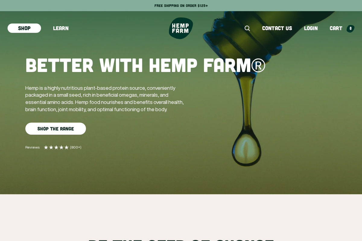 Hempfarm homepage screenshot