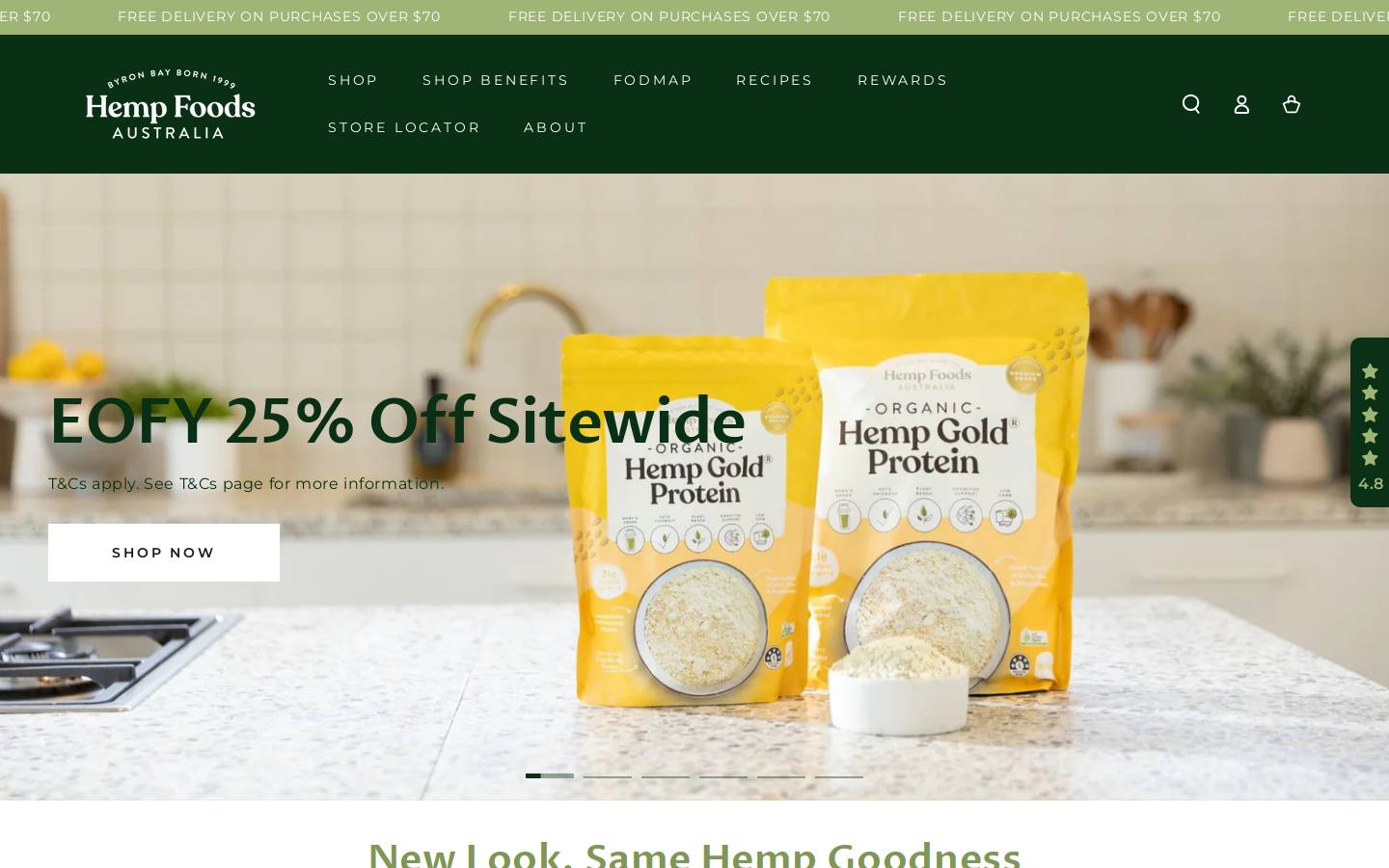 Hempfoods homepage screenshot