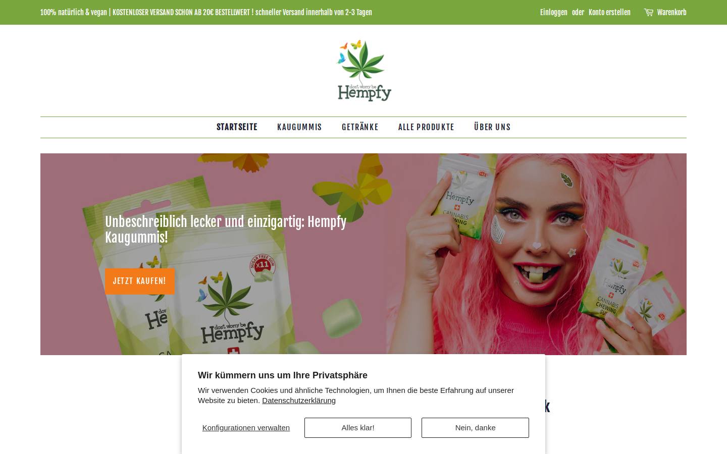 hempfymarkt.de homepage screenshot