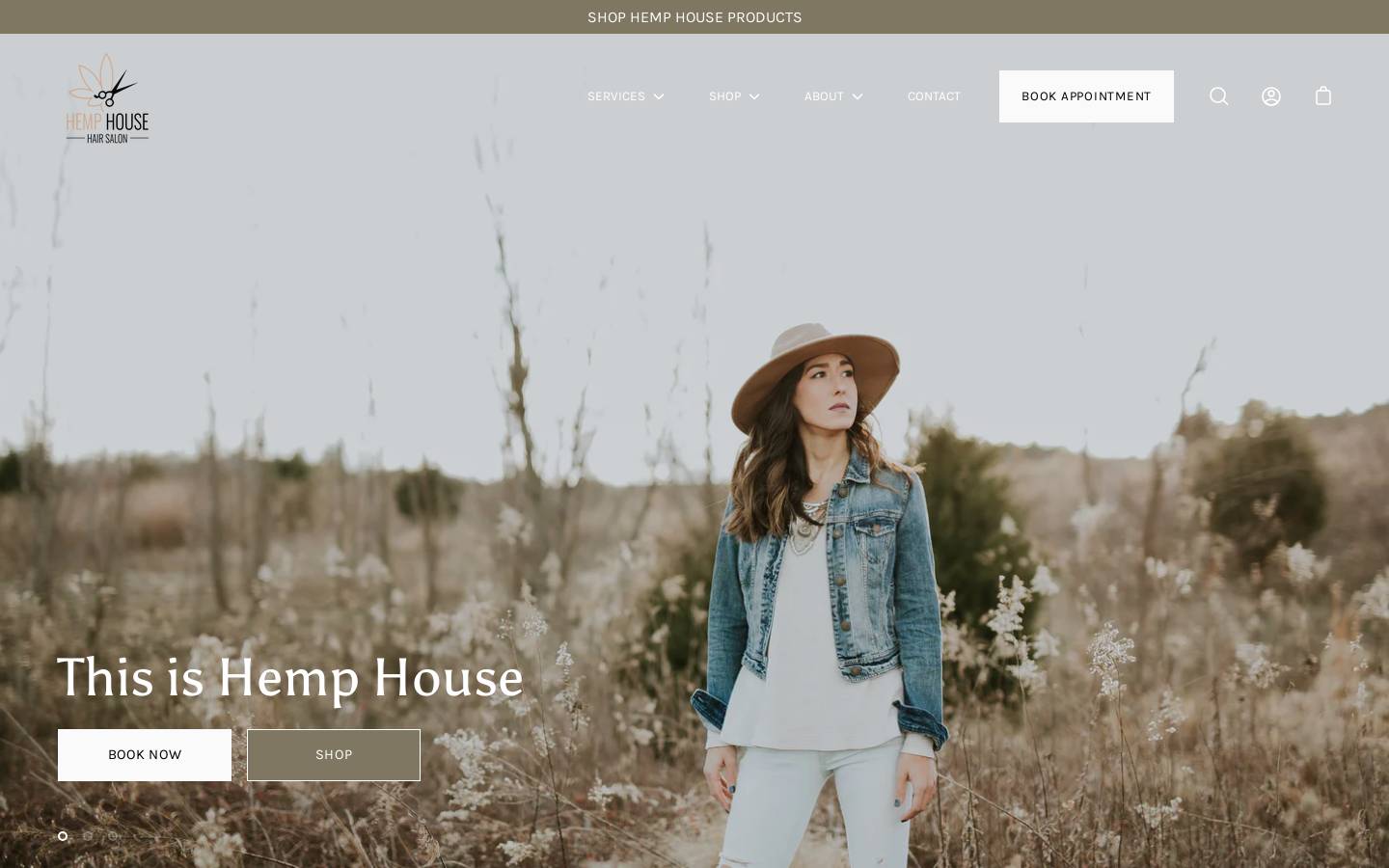 hemphousehairsalon.ca homepage screenshot