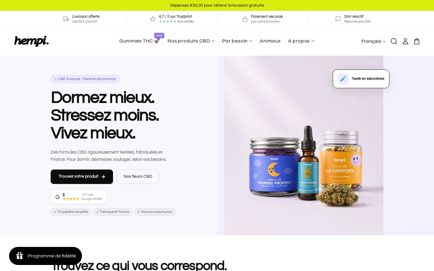 Hempi homepage screenshot