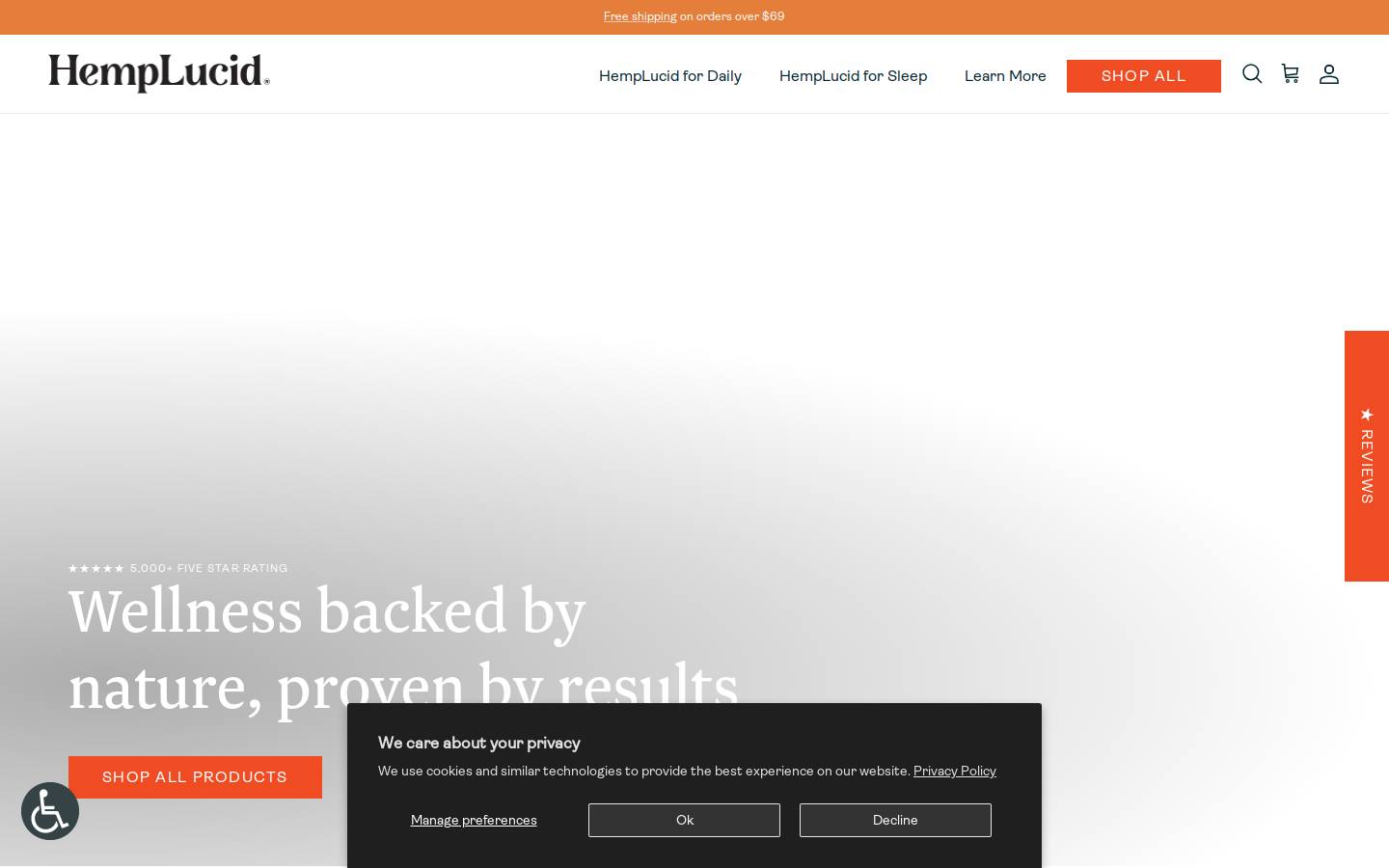 Hemplucid homepage screenshot