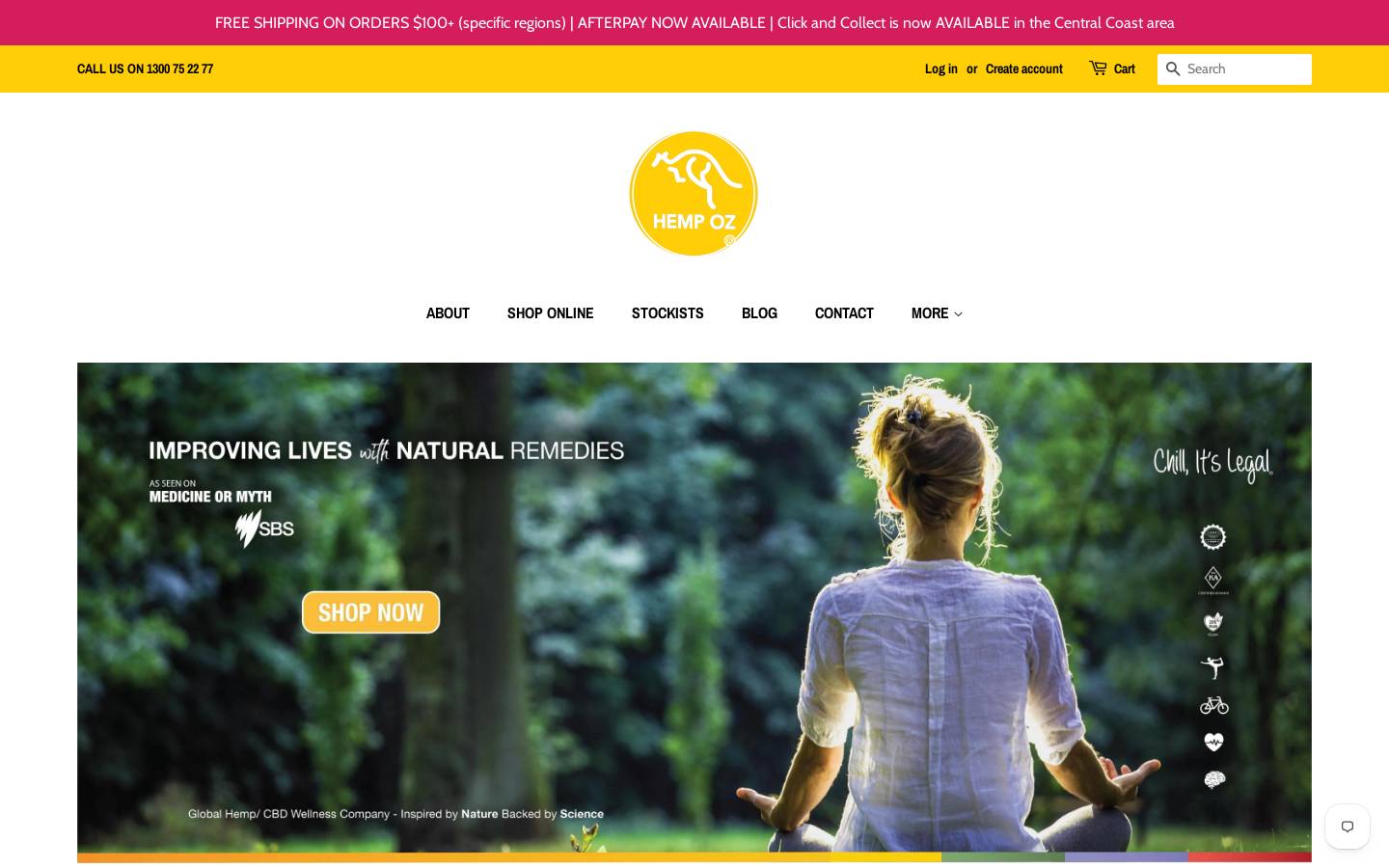 hempoz.com.au homepage screenshot