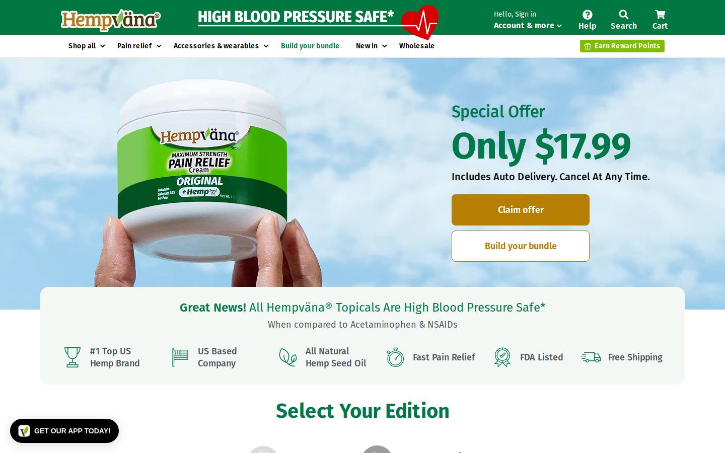 hempvanastore.com homepage screenshot