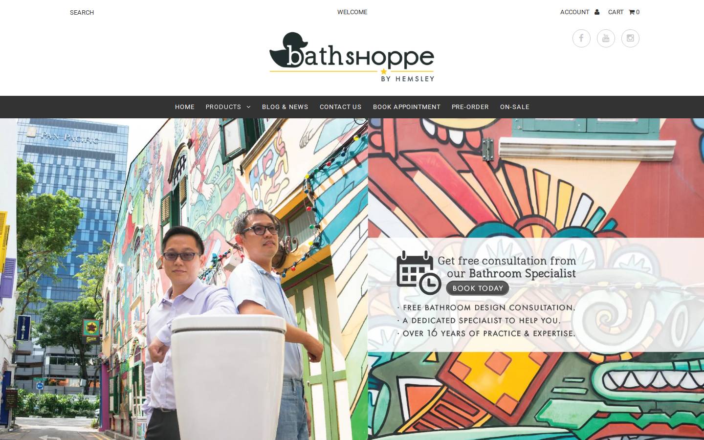 hemsleybathshoppe.com homepage screenshot