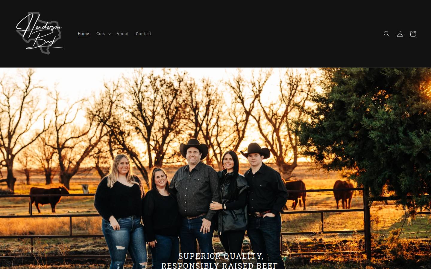 hendersonbeef.com homepage screenshot