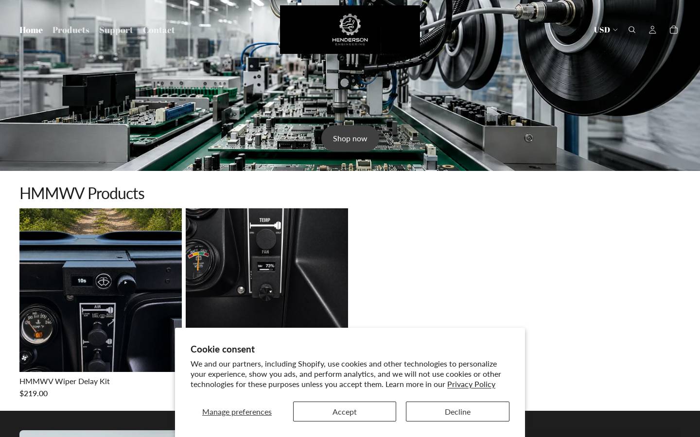 hendersoneng.com homepage screenshot