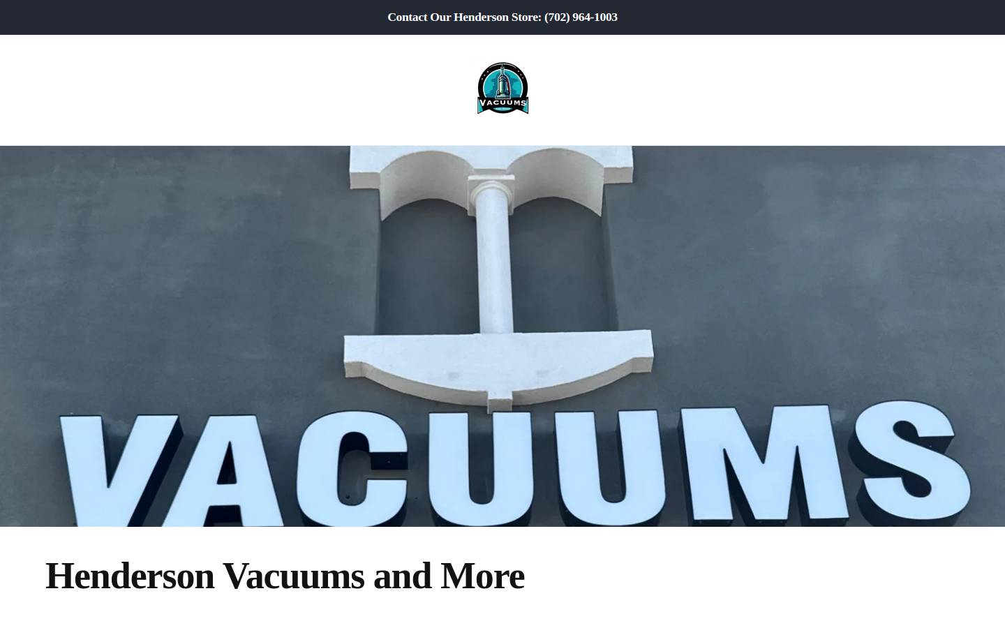 hendersonvacuums.com homepage screenshot