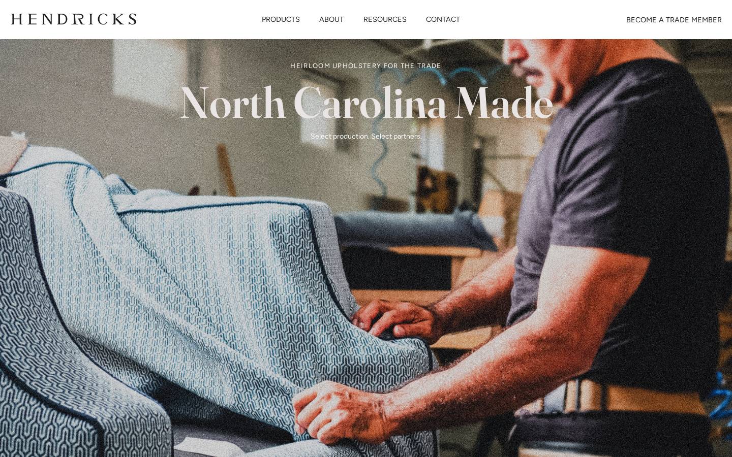 hendricksfinefurniture.com homepage screenshot