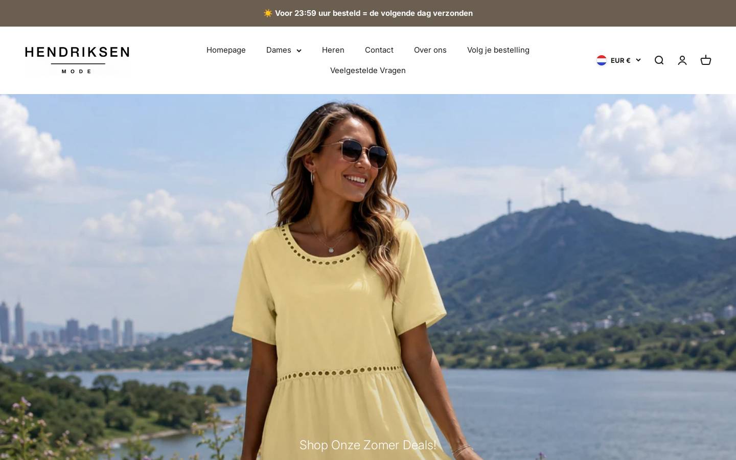 Hendriksenmode homepage screenshot