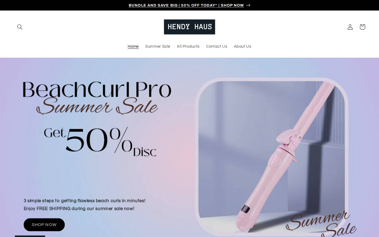 hendyhaus.com homepage screenshot