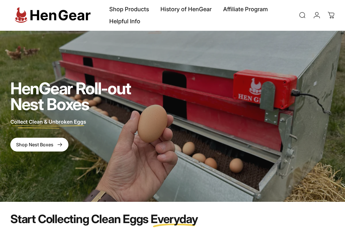 HenGear homepage screenshot