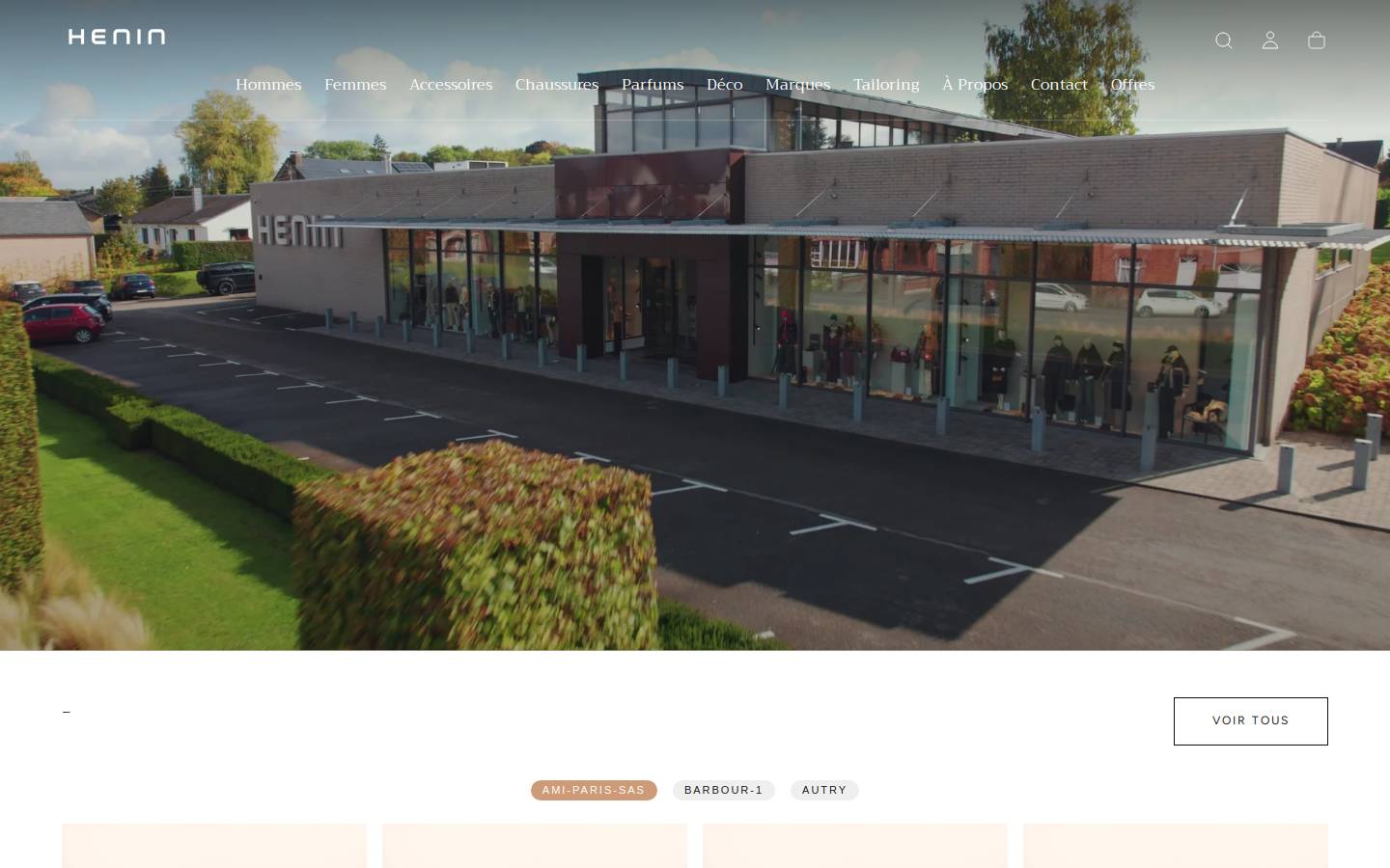 Henin homepage screenshot