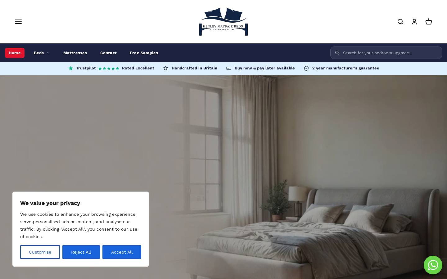 Henleymayfairbeds homepage screenshot