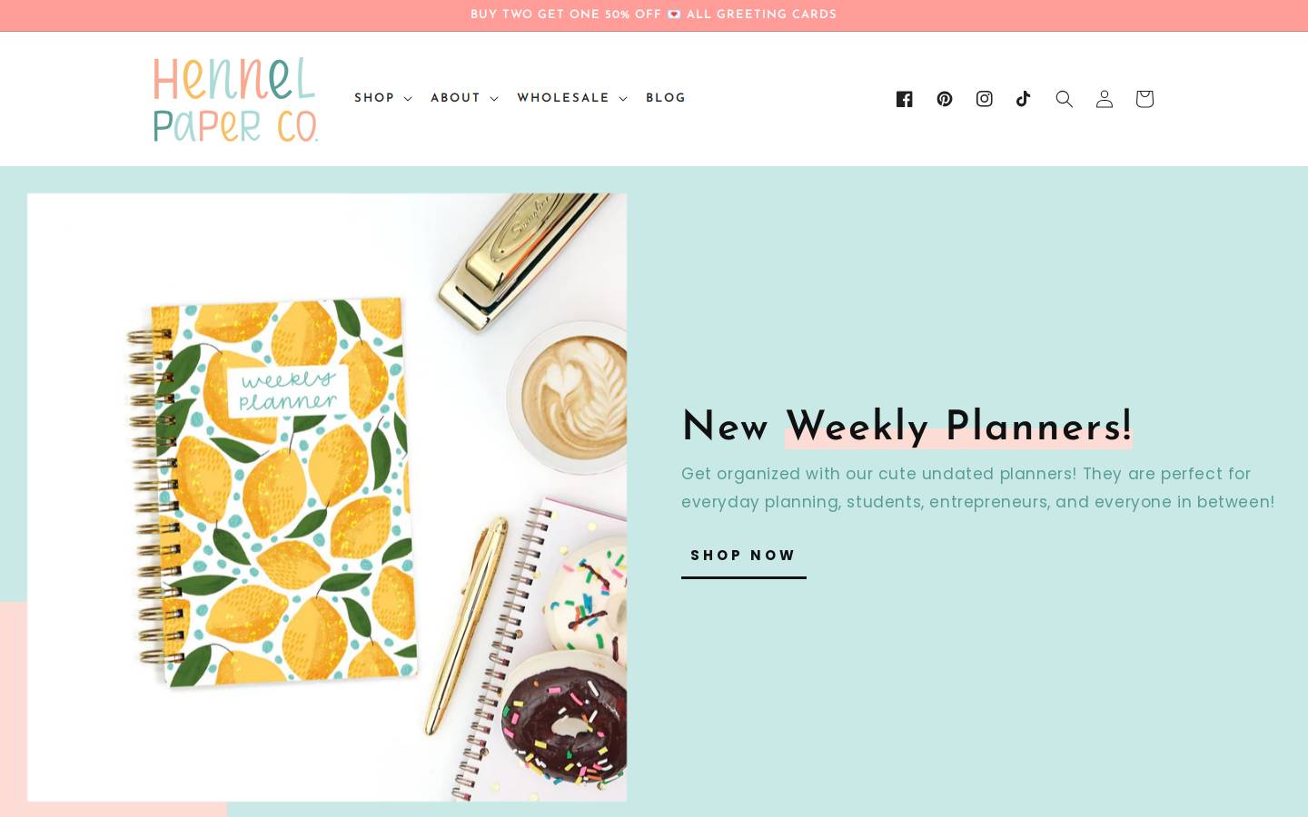 hennelpaperco.com homepage screenshot