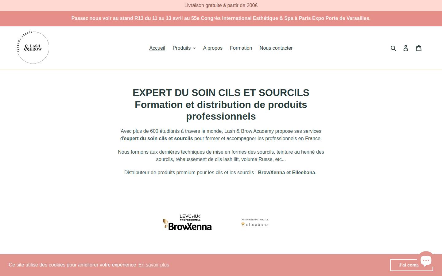hennesourcils.fr homepage screenshot