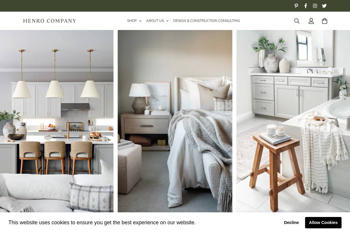 henrocompany.com homepage screenshot