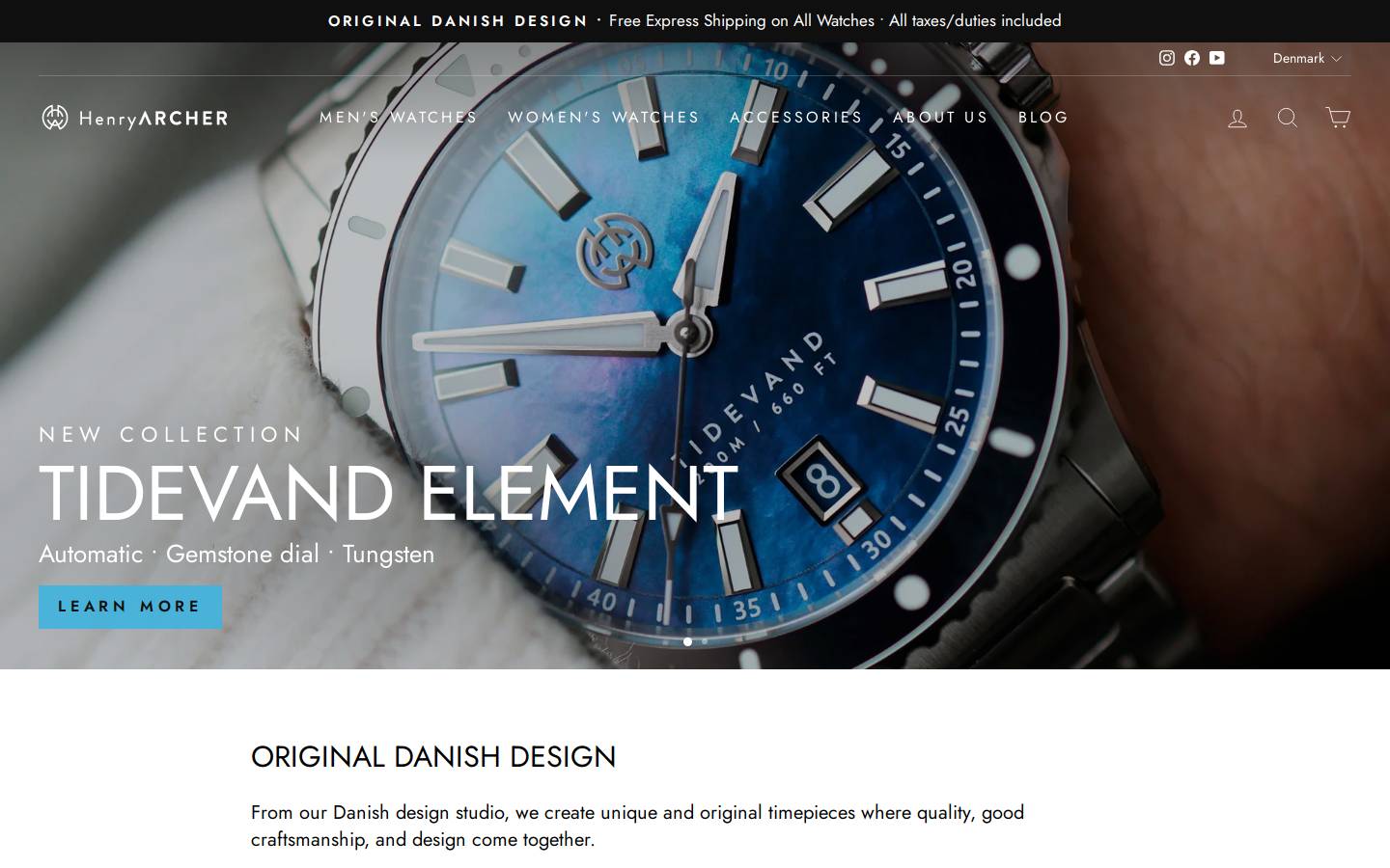 Henry Archer homepage screenshot