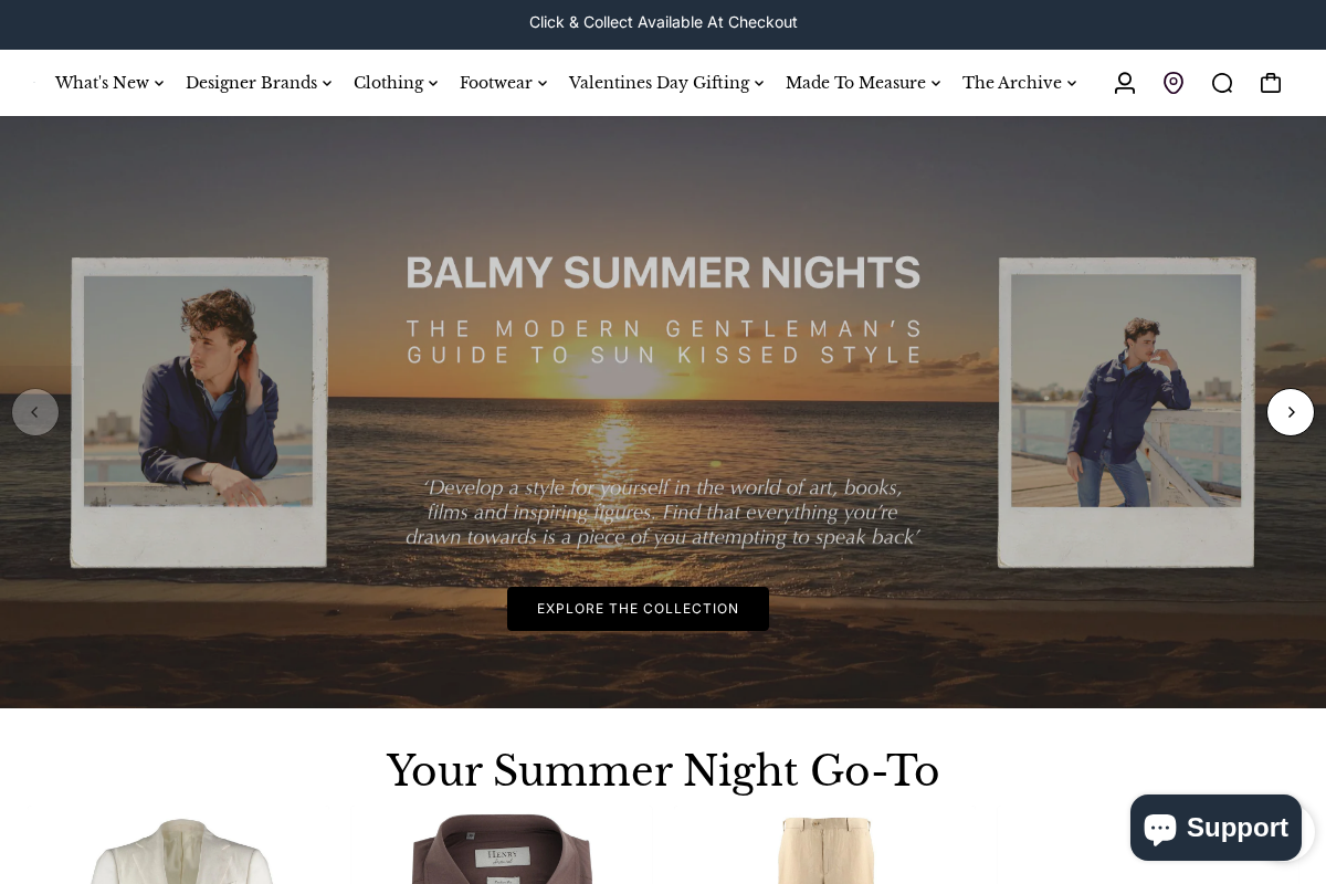 Henry Buck's Menswear homepage screenshot