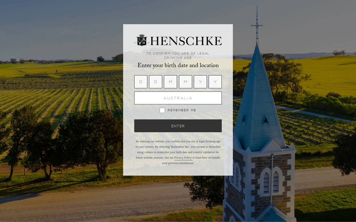 Henschke homepage screenshot