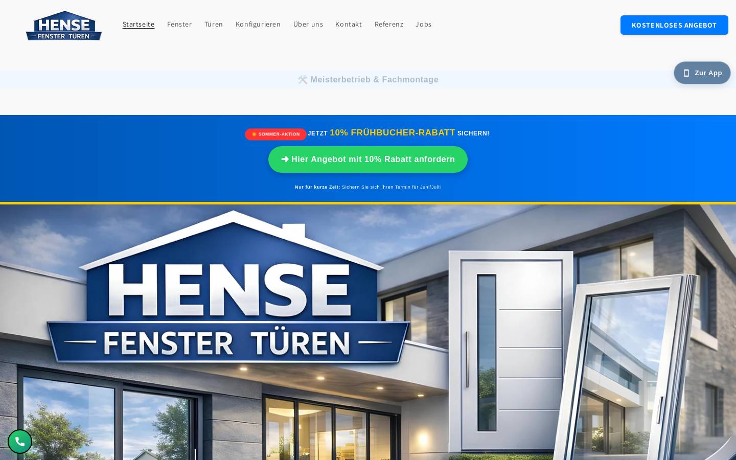 hensefenstertueren.de homepage screenshot