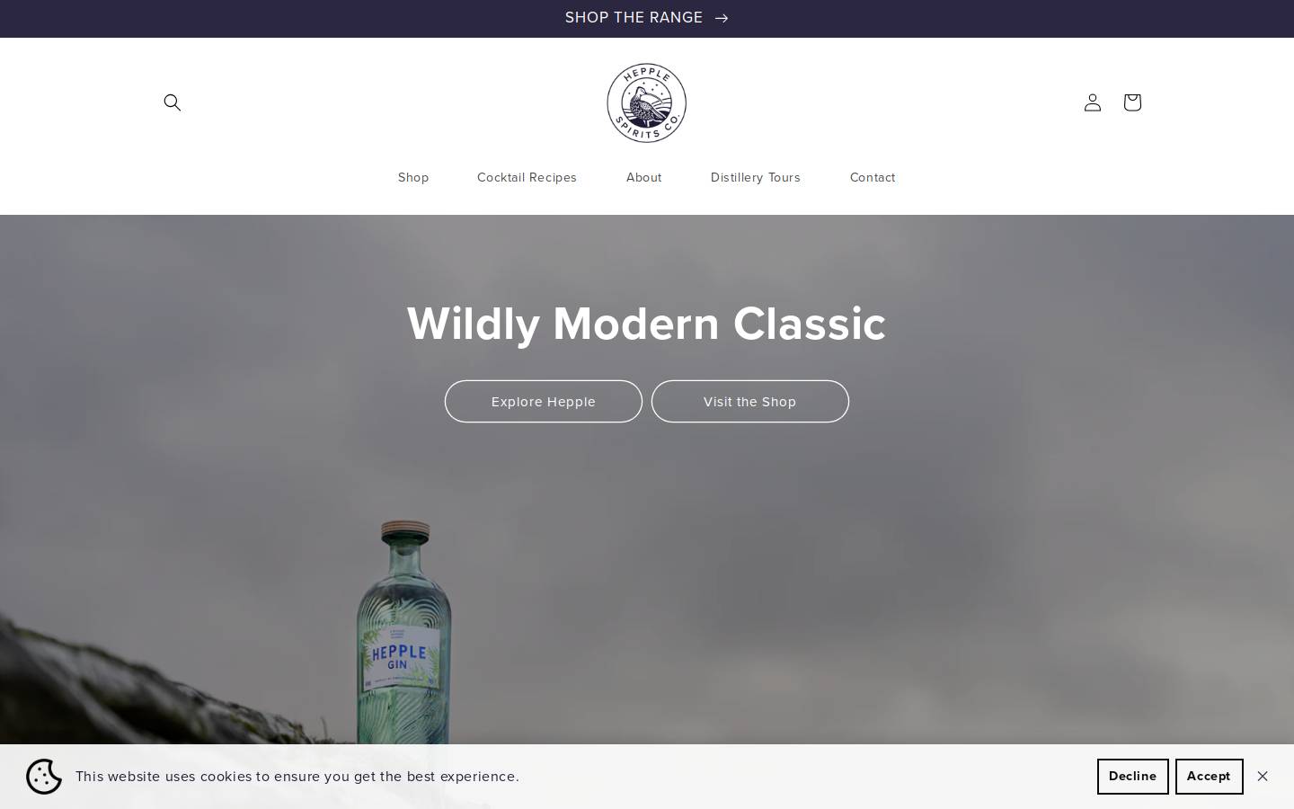 hepplespirits.com homepage screenshot