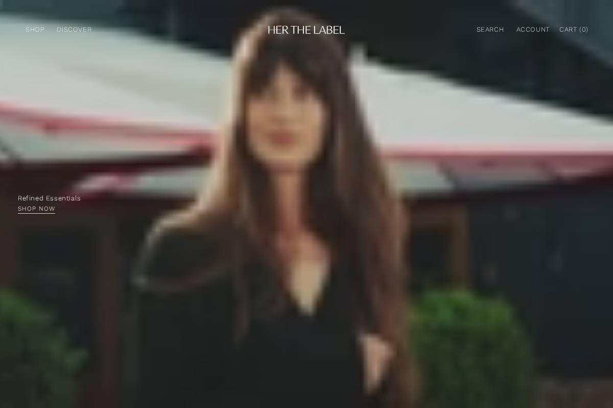 her-thelabel.com homepage screenshot
