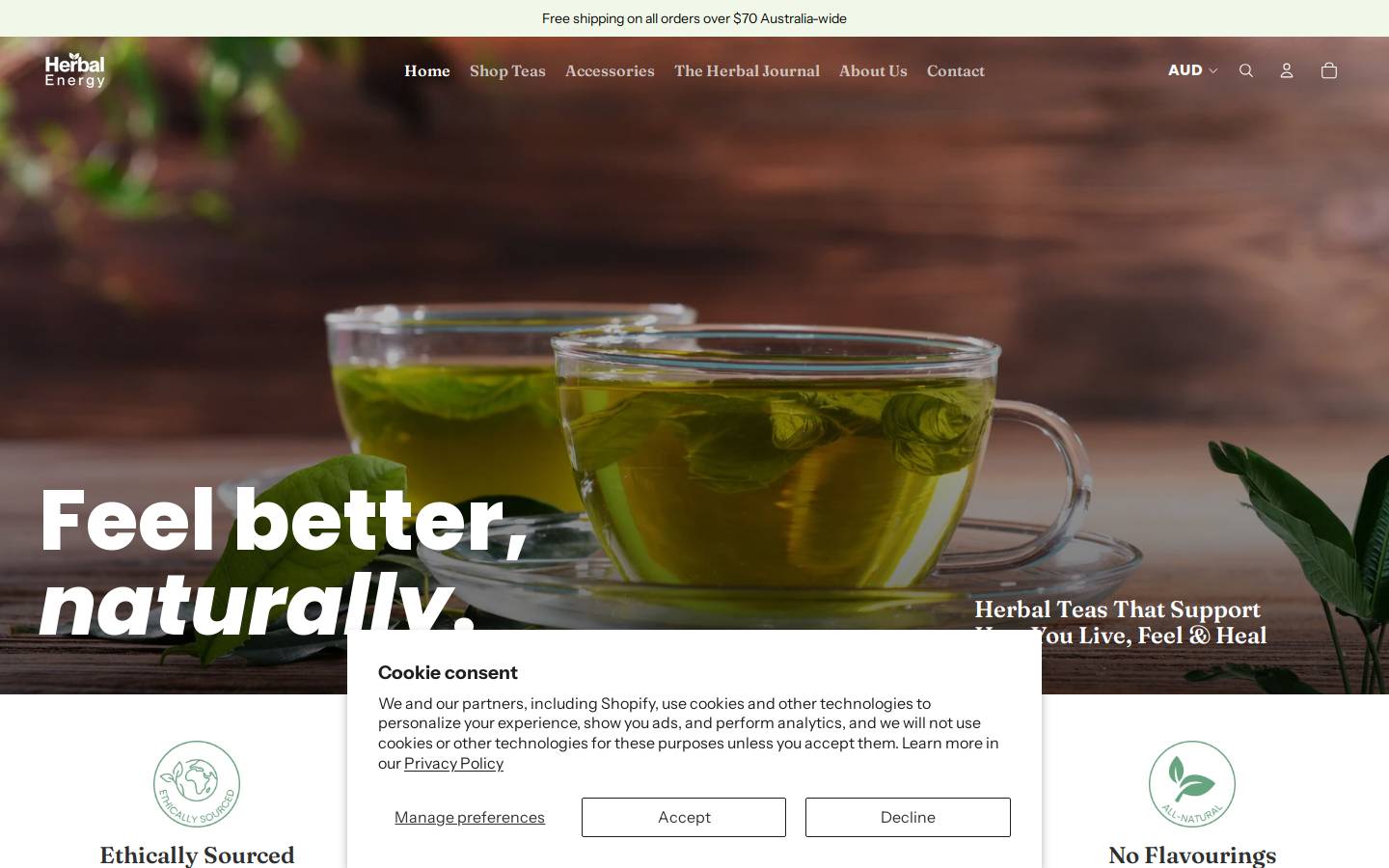 herbalenergy.com.au homepage screenshot