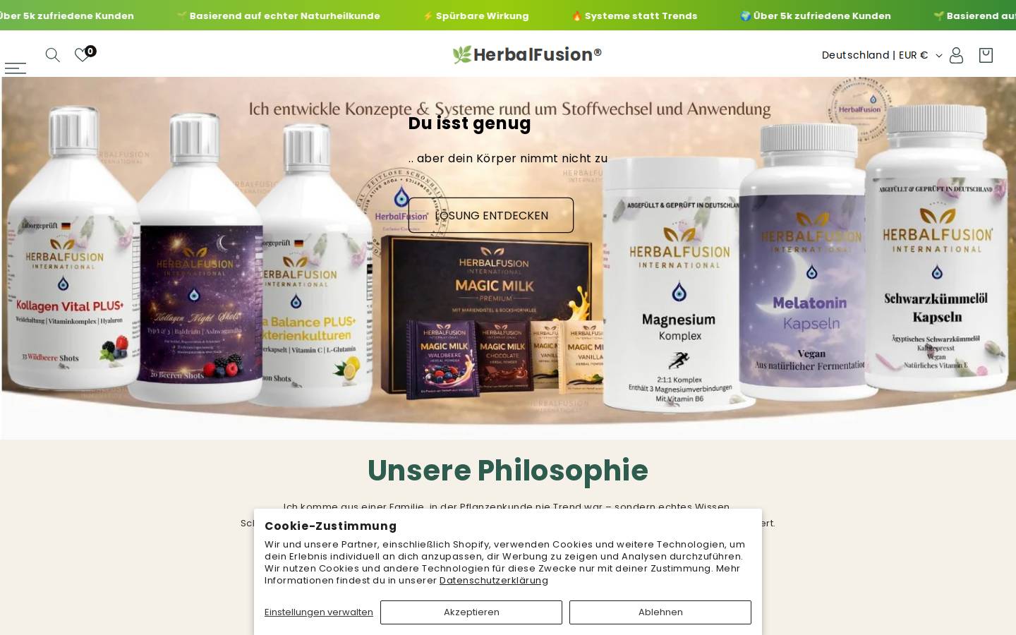 herbalfusion.de homepage screenshot
