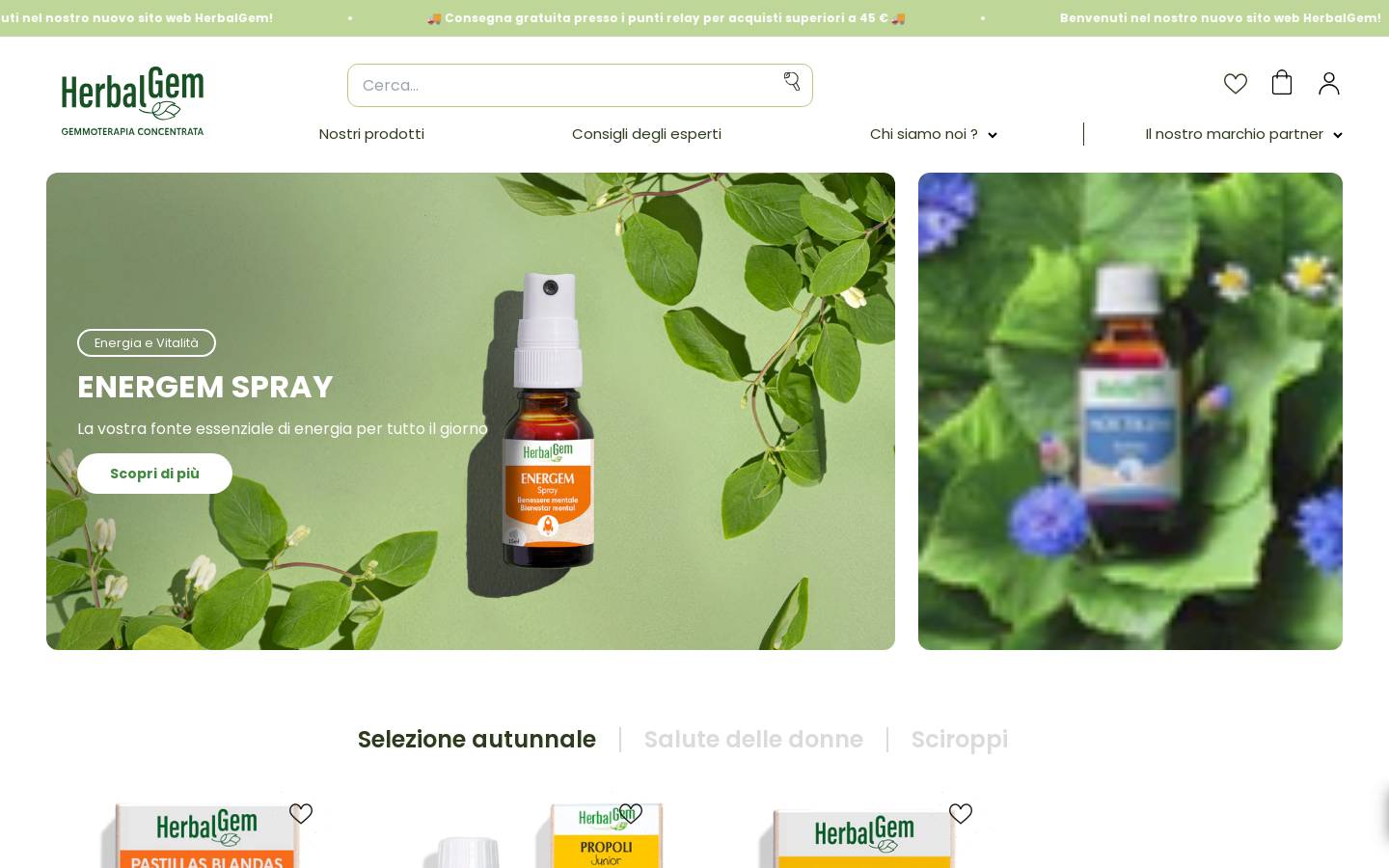 herbalgem.it homepage screenshot