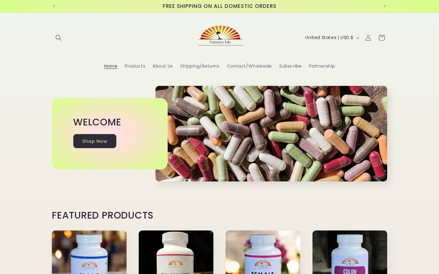 herbalisland.com homepage screenshot
