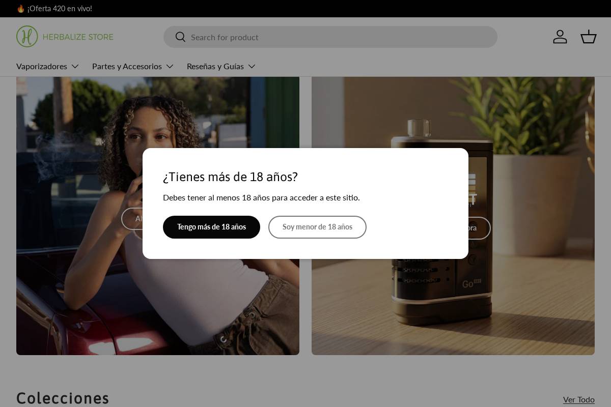 HerbalizeStore homepage screenshot