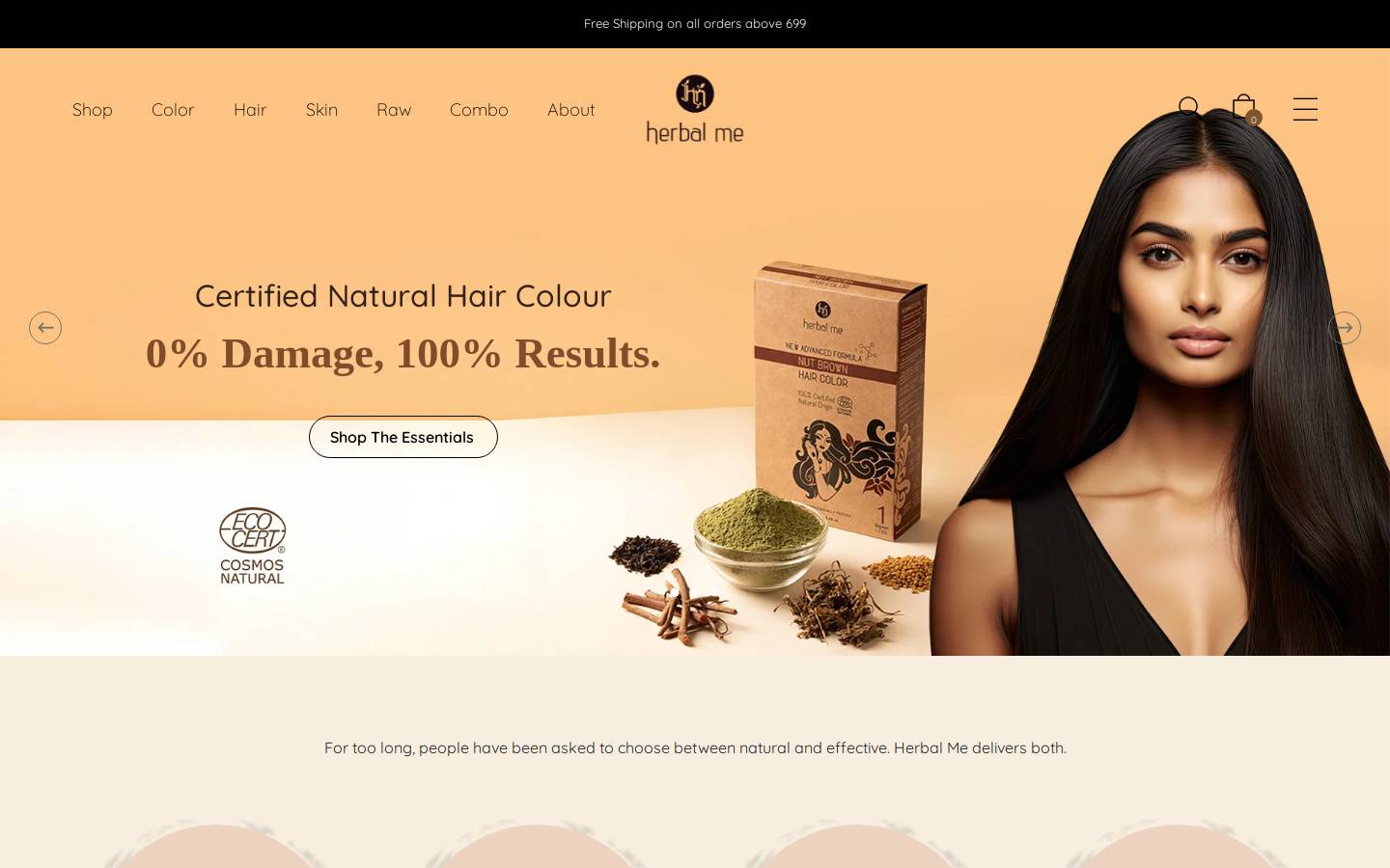 herbalme.in homepage screenshot