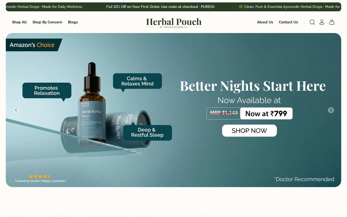 herbalpouch.com homepage screenshot