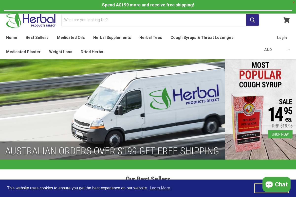 Herbalproductsdirect homepage screenshot