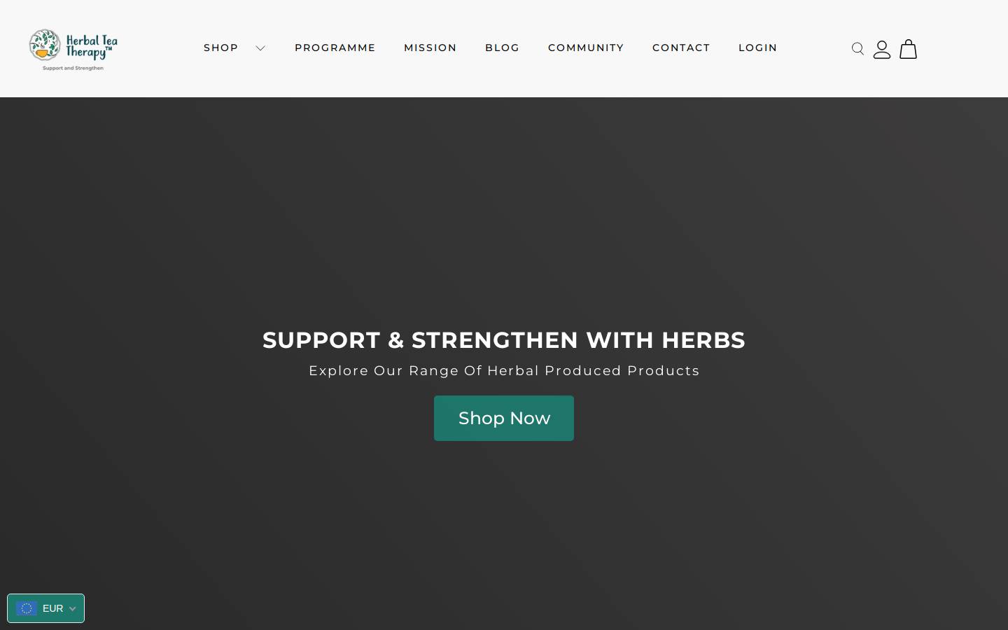 Herbalteatherapy homepage screenshot