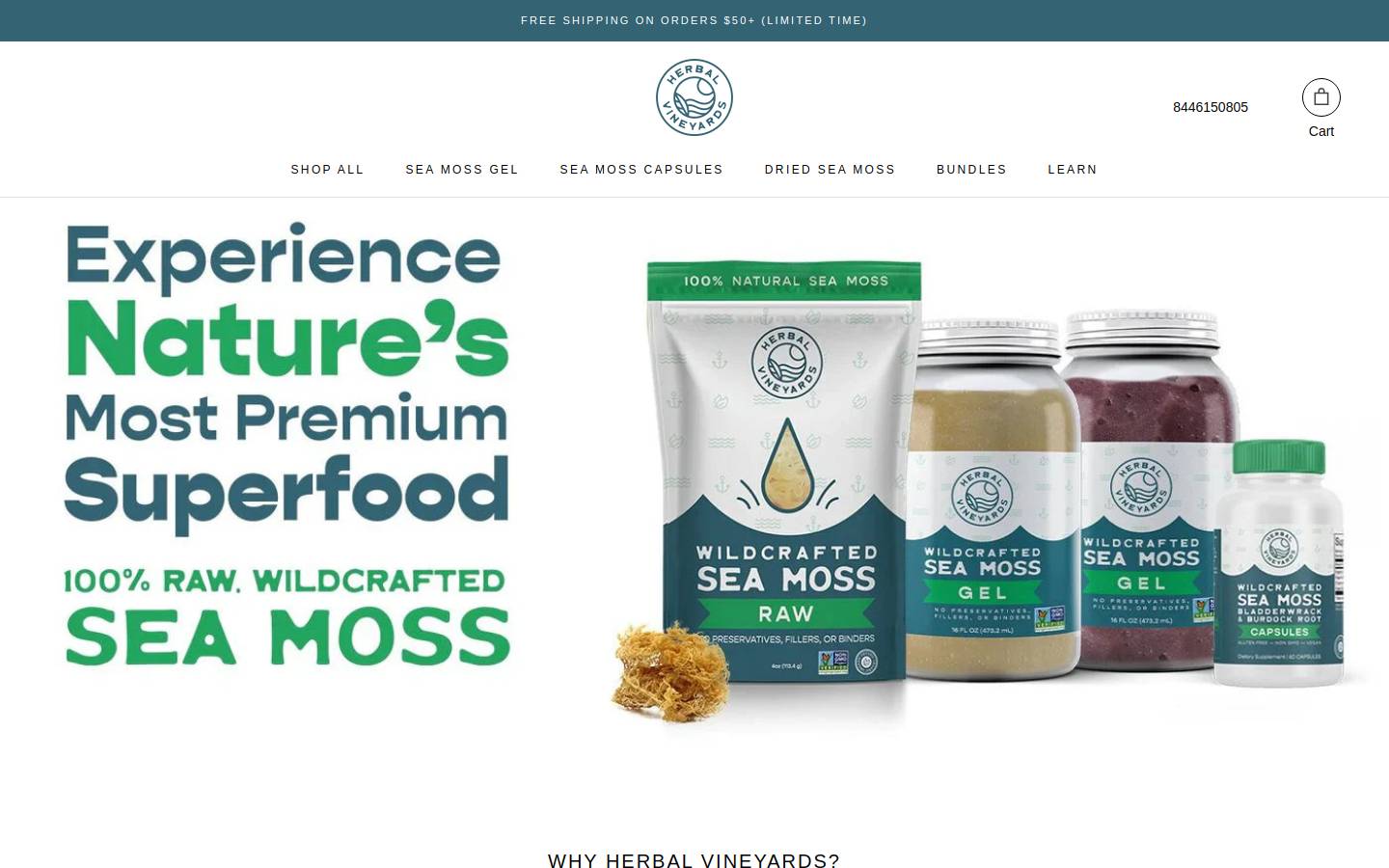 herbalvineyards.com homepage screenshot