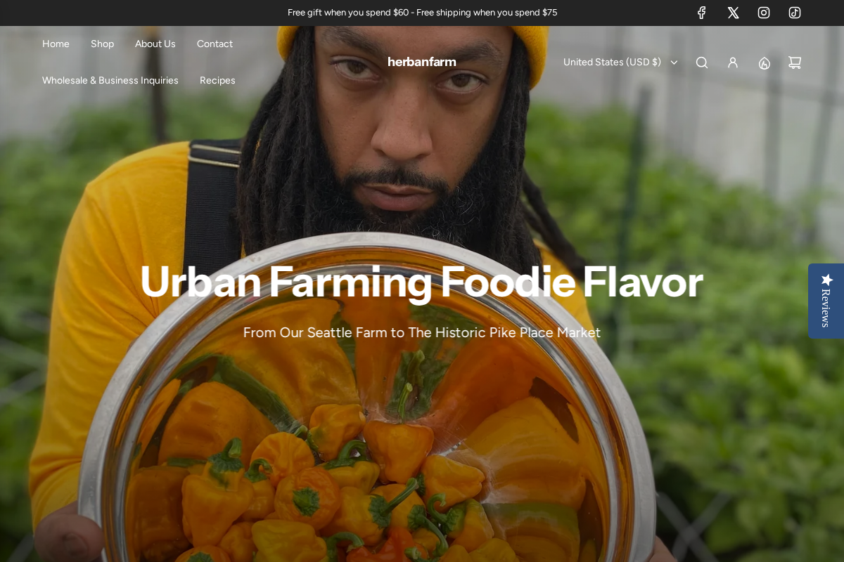 herbanfarm homepage screenshot