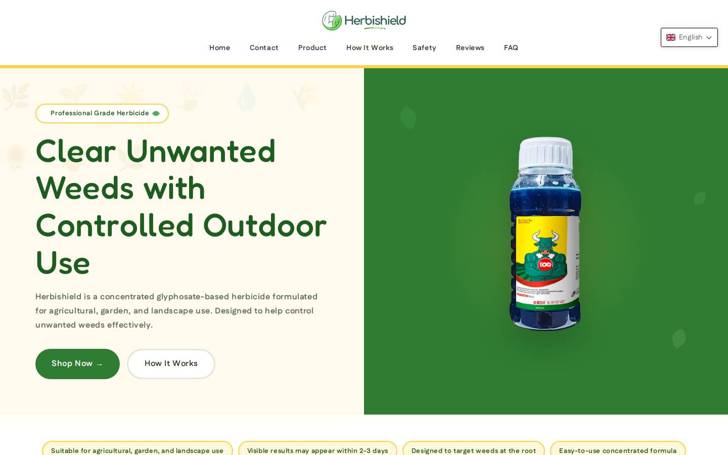 Herbishield homepage screenshot