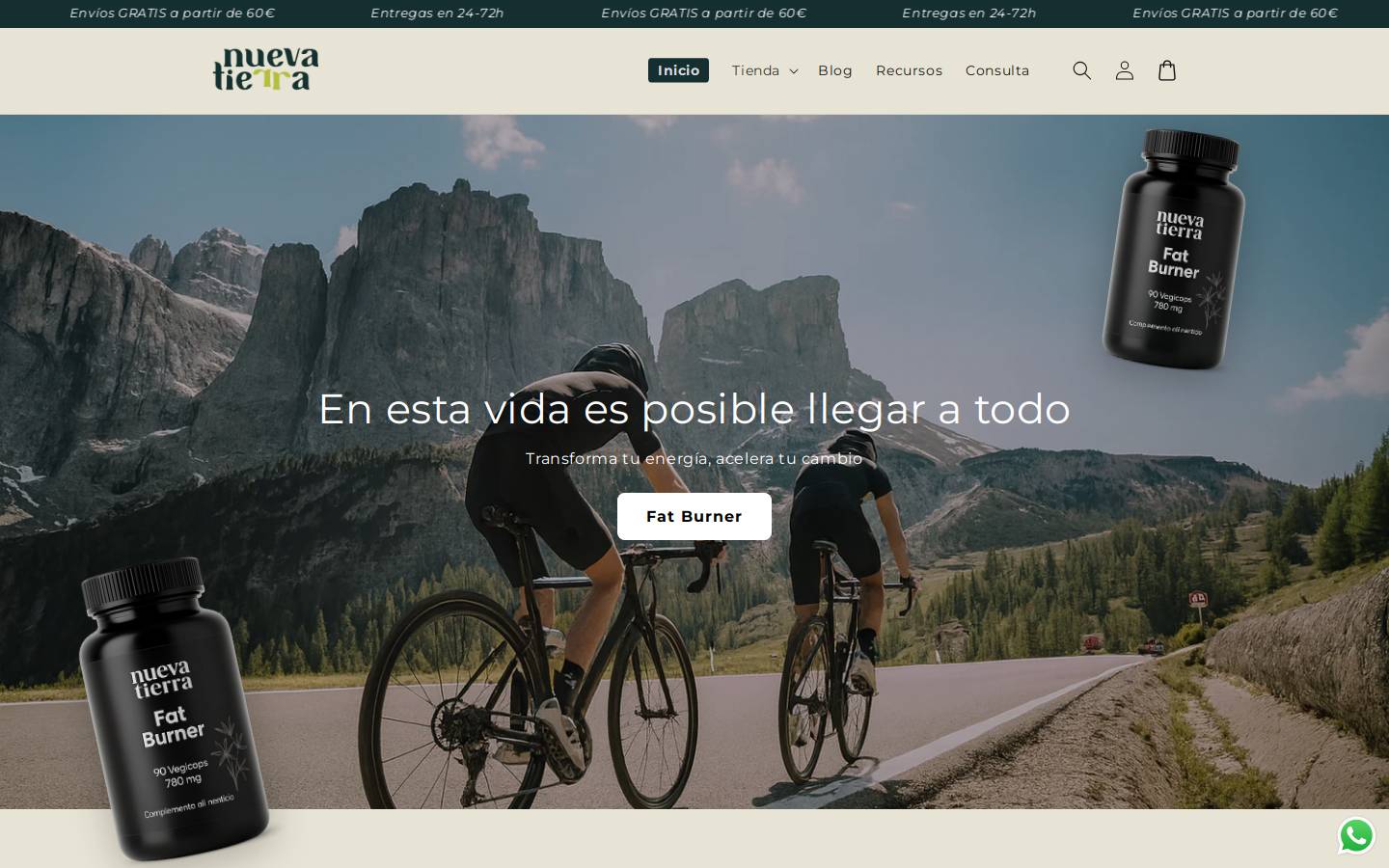 herbodieteticanuevatierra.com homepage screenshot